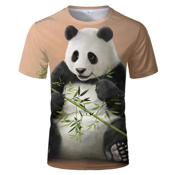 

Panda animal pattern 3D printing tshirts, men's summer quick-drying sports T-shirt 2 colors