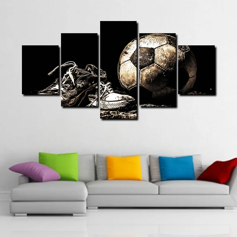 

Manufacturers Decorative Painting Frame Painting 5-frame Lawn Dust Football Leaping AliExpress Amazon Wish Painting Core Foreign
