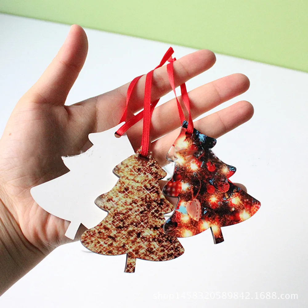 30pcs/lots Blank Sublimation Christmas Decoration Pendant for Sublimation INk Transfer Printing Heat Press DIY Gifts Craft Print factory price 50pcs lot sublimation blank necklace ornaments key chain key shape heart shape diy craft heat press transfer