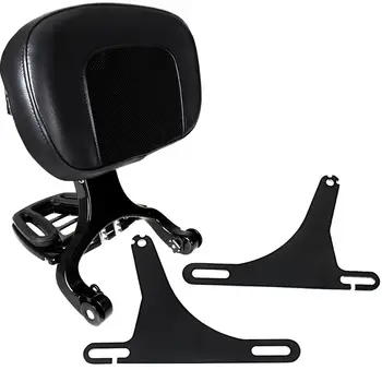 

Gloss Black Fixed Mount&Multi Purpose Adjustable Driver Passenger Backrest Fit For Harley 2006-2017 Street Bob Low Rider Models