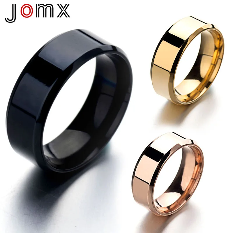 

Jomx Stainless Steel Men's Rings High Polished Personality Engrave Ring for Women Fashion Jewelry Party Unisex Wholesale