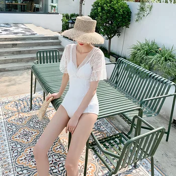 

Swimsuit For Women 2019 One Piece Bathing Suit Swimwear Clothes New Push Up Lace Hot Solid Polyester Sierra Surfer Woman Plus