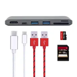 Профессиональный USB C 3,0 концентратор тип-c до 4K * 2K HDMI адаптер для чтения карт для MacBook Pro