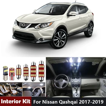 

12Pcs White Canbus Car Led Interior Light Kit For Nissan Qashqai J10 J11 2007 2008 -2018 2019 Reading Map Dome Trunk Lamp