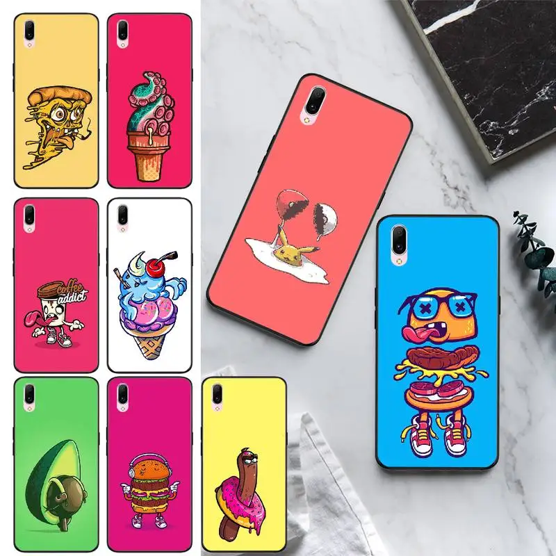 Viviana Cute designer burger DIY Printing Phone Case cover Shell For VIVO Y97 95 85 83 81 79 75 71 Y91 U1 91i 81S 81i | Мобильные