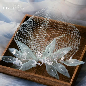 

HIMSTORY Handmade Silk Yarn Flower Brides Hairpins Elegance Girls Travel Party Banquet Wedding Headdress Accessories