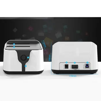 

USB 3.0 to SATA External Hard Drive Docking Station for 2.5/3.5 Support 2 x 6TB D08B