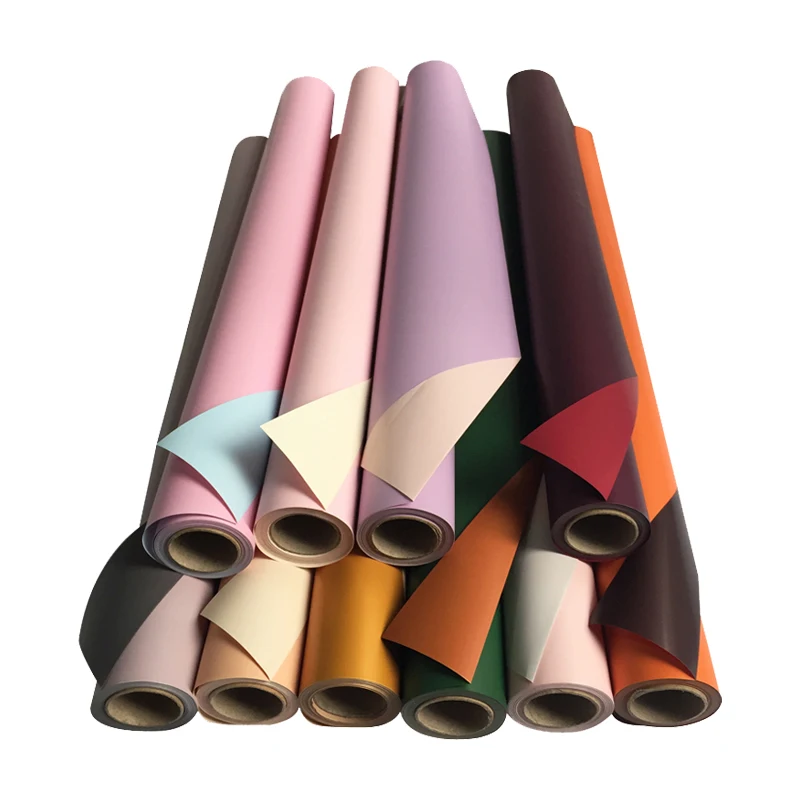 한국 스타일 신선한 꽃 포장지, 방수 꽃 부케 선물 포장, 투톤 종이 롤, 도매 10 m