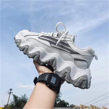 

The new young men casual shoes white shoe reflective wave large base platform wedges with torre movement super warfare in red sh