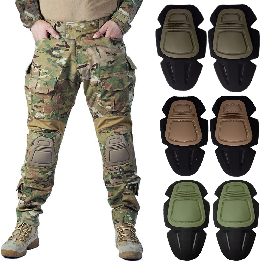 1 Pair Military Tactical Knee Pads Protective Combat Pads Protector Gear Outdoor Elbow Knee Support Pad