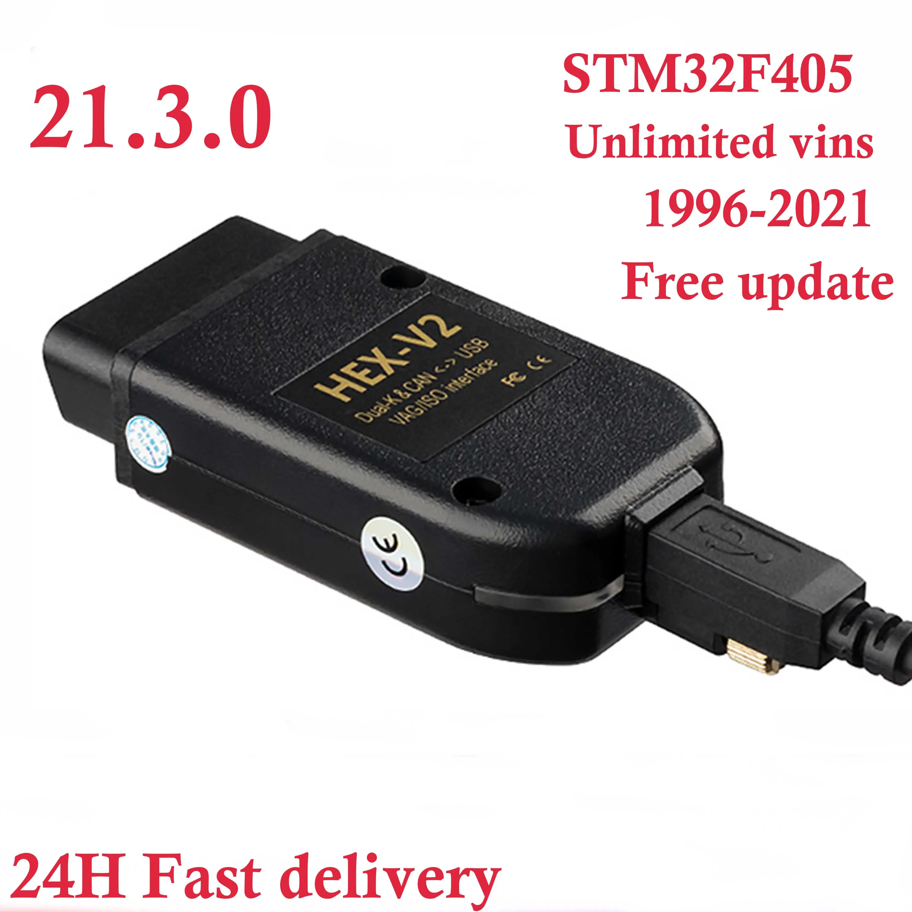 Vag com hex v2 21.3 vagcom 20.12.0 hex pode relação usb para vw audi skoda assento vins ilimitados para 1996-2021