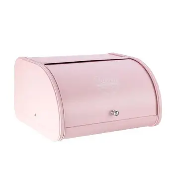 

Retro Storage Box Kitchen Storage Pastry Decorative Roll Top Non Slip Base Iron Rustproof Bread Box Cake Home