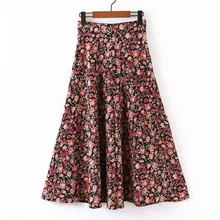 AGong Prairie, шикарные юбки с цветочным принтом, женская модная Свободная юбка, женские элегантные юбки до середины икры, женские LF