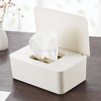 

Wet Tissue Box Seal Baby Wipes Paper Storage Box Dispenser Holder Household Plastic Dust-proof Tissue Box with Lid