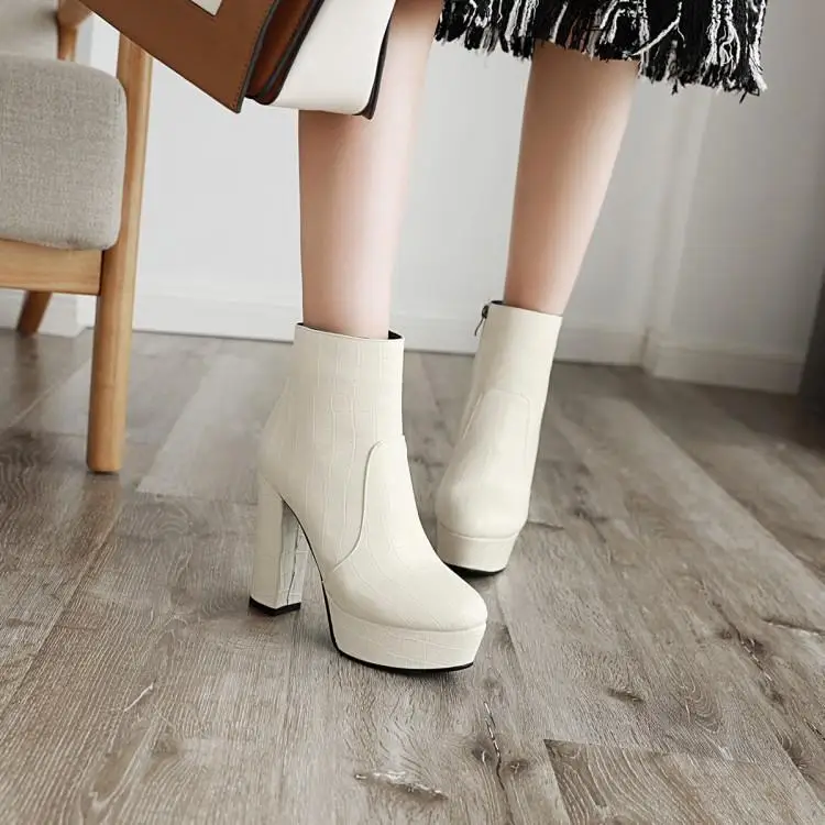 

Ankle Boots For Women Shoes Woman Platform Womens Winter Black High Heel White Yellow Brown Fashion Size 10 42 Short Plush