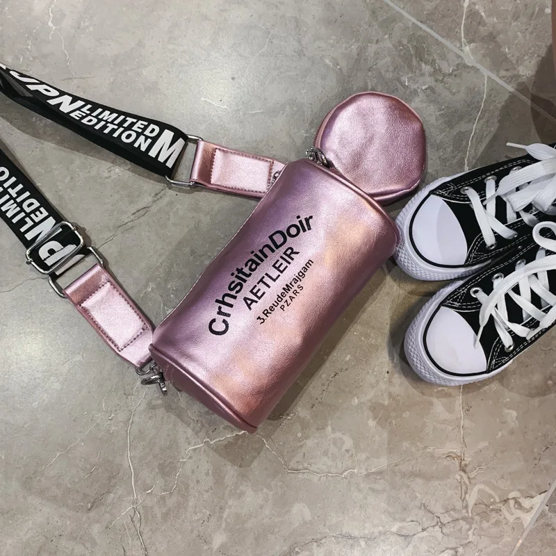 

CHILDREN'S Bag New Style Korean Style Two-Piece Set Big Boy Cylinder Bucket Shoulder Cross-body Purse Bag Women's