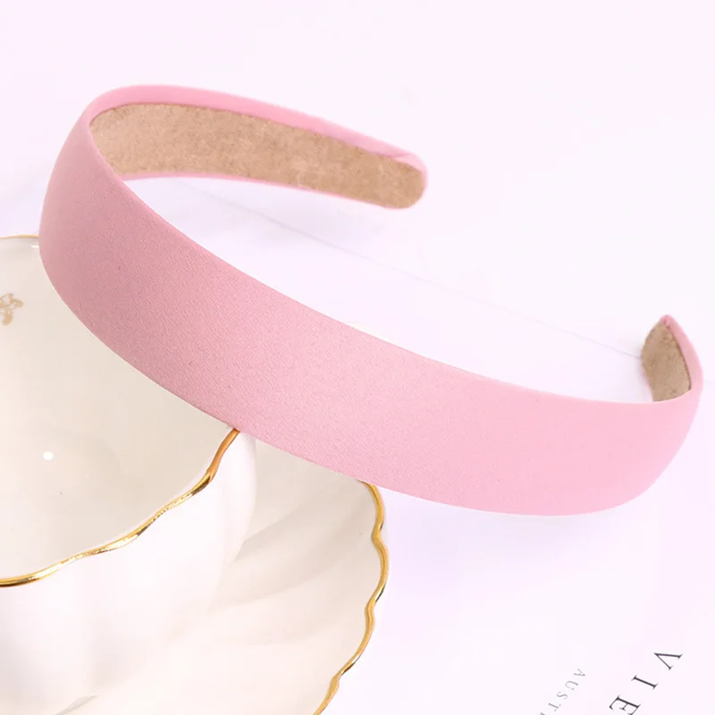 Модная однотонная широкая повязка на голову для женщин тюрбан повязка на голову обруч для волос аксессуары для девочек головные уборы opaska do wlosow haarband - Цвет: pink