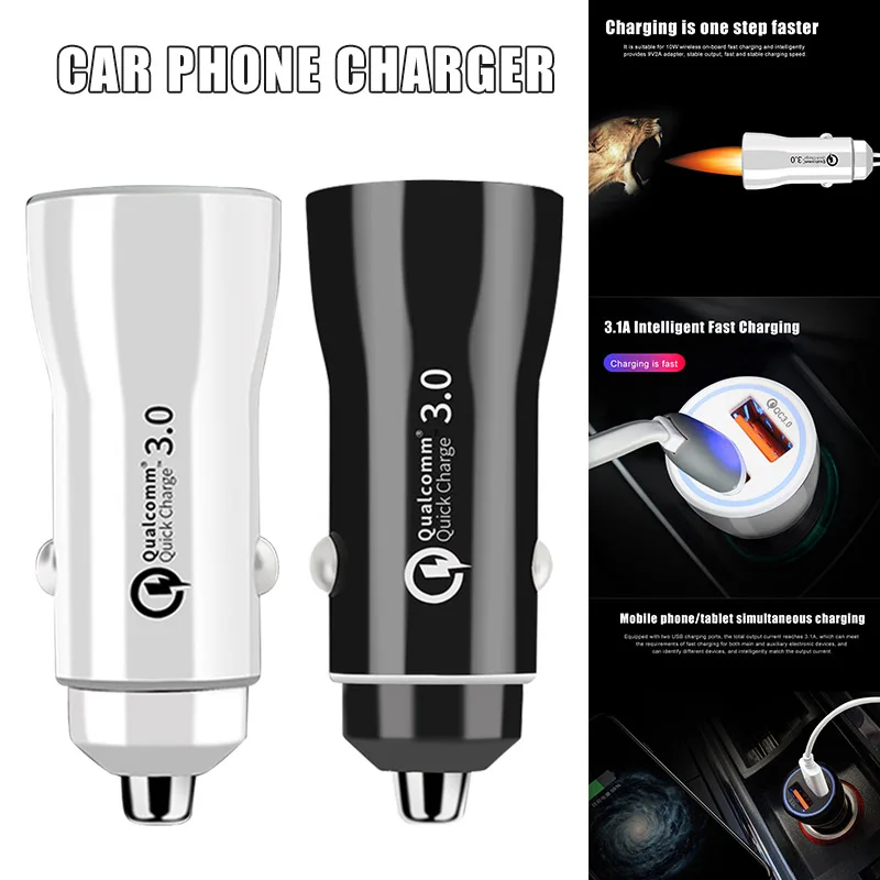 Автомобильное зарядное устройство для телефона 2 usb порта Быстрая зарядка для смартфона автомобиля многофункциональная @ JH