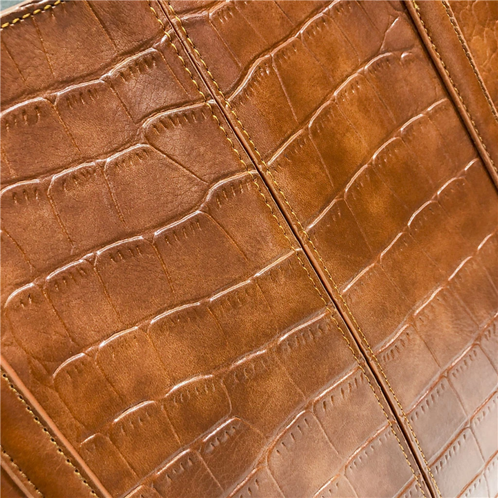 High-Quality Luxury Crocodile Handbag Women Retro Leisure Large Shoulder Bag Female Causal Totes Simple Shopping Handbag 904
