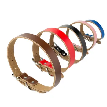 

1PC Pet Products Dog collar Adjustable Durable Pet Neck Strap Small Medium Large Dogs Cat Necklace Genuine Leather