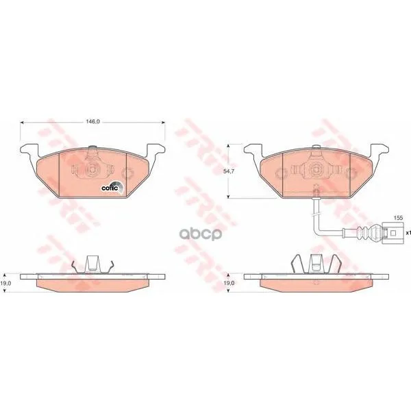 Колодки Тормозные Audi A3 03/Vw G4/G5/Skoda Octavia 1.4/1.6/1.9d Передние Trw/Lucas Gdb1658 TRW/Lucas арт. GDB1658