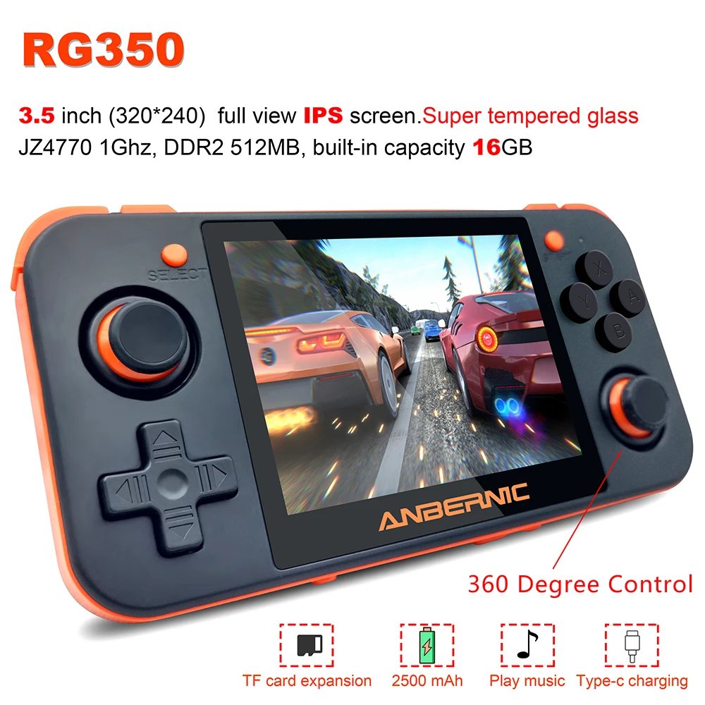 Ретро игровая консоль HANHIBR RG350 HD IPS экран 3 5 дюйма 16 ГБ 64 ГБ|Портативные игровые