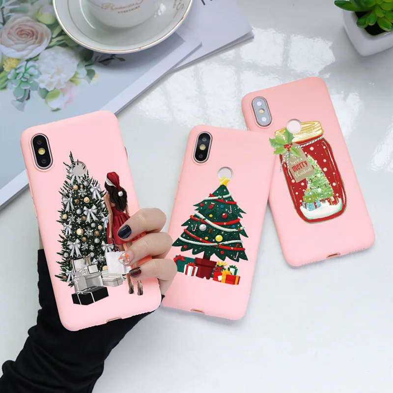 Чехол С Рождеством для xiaomi mi A2 A1 5X 6X 8 Lite 9 SE CC9e Red 4A 5 Plus 6A 7 Note 4X 5A 6 Pro S2 мягкий чехол из