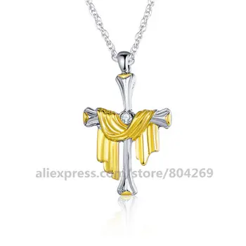 

New Designs Double Color Cross Pendant Necklace High Quality Fashion Jewelry Necklace For Charming Women