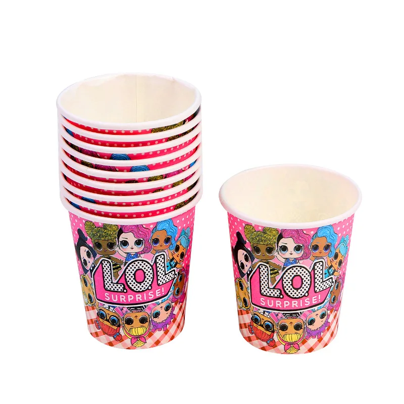 Original LOL Surprise Dolls Birthday Party Sets Party Decoration Supplies Holiday Cup Plate Spoon Cake Stand Activity Event Kids