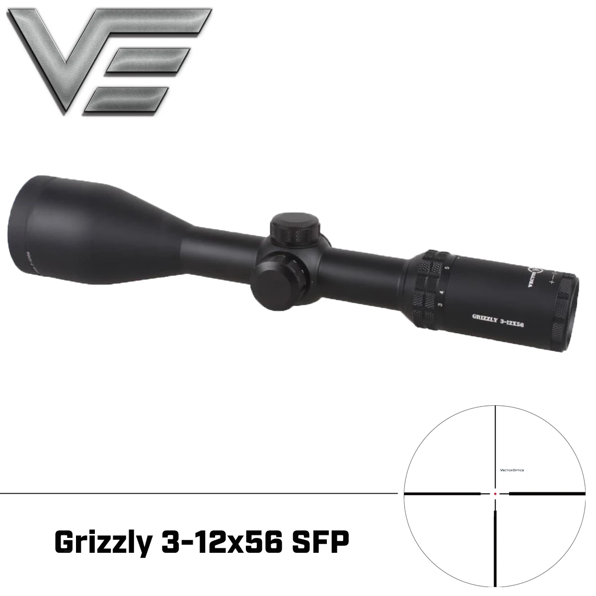 Векторная оптика Grizzly 3 12x56 E съемка прицел Красная точка система освещения для. 22
