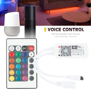 

WIFI RGB LED Controller Mini 24 Keys WIFI RGB IR Remote Controller for 3528 or 5050 RGB LED strips RGB Controller Led Tape