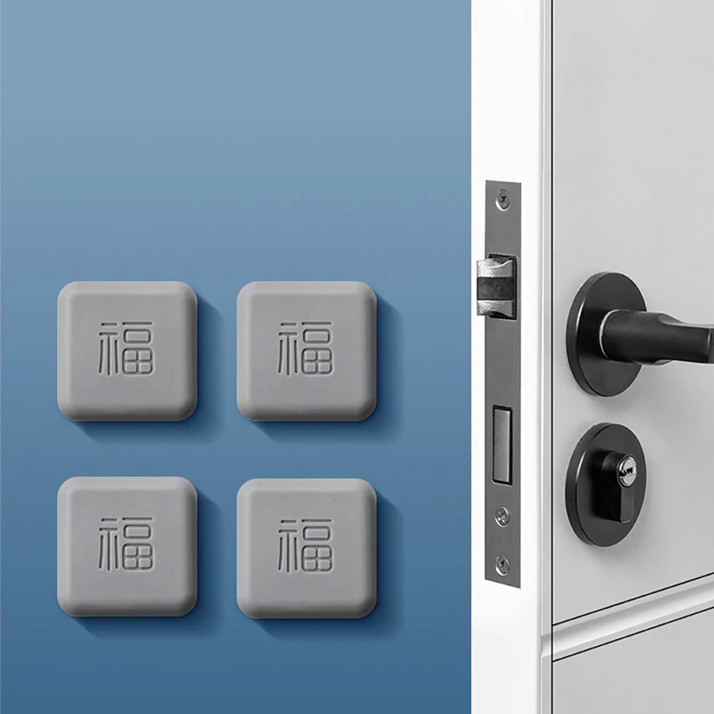 Silicone Door Handle Bumpers Self Adhesive Deurstopper Protection Porte Pad Shock Mute Blessing Square Wall Protector Pad silicone door stopper door stopper bumpers door stopper silicone rubber bumpers