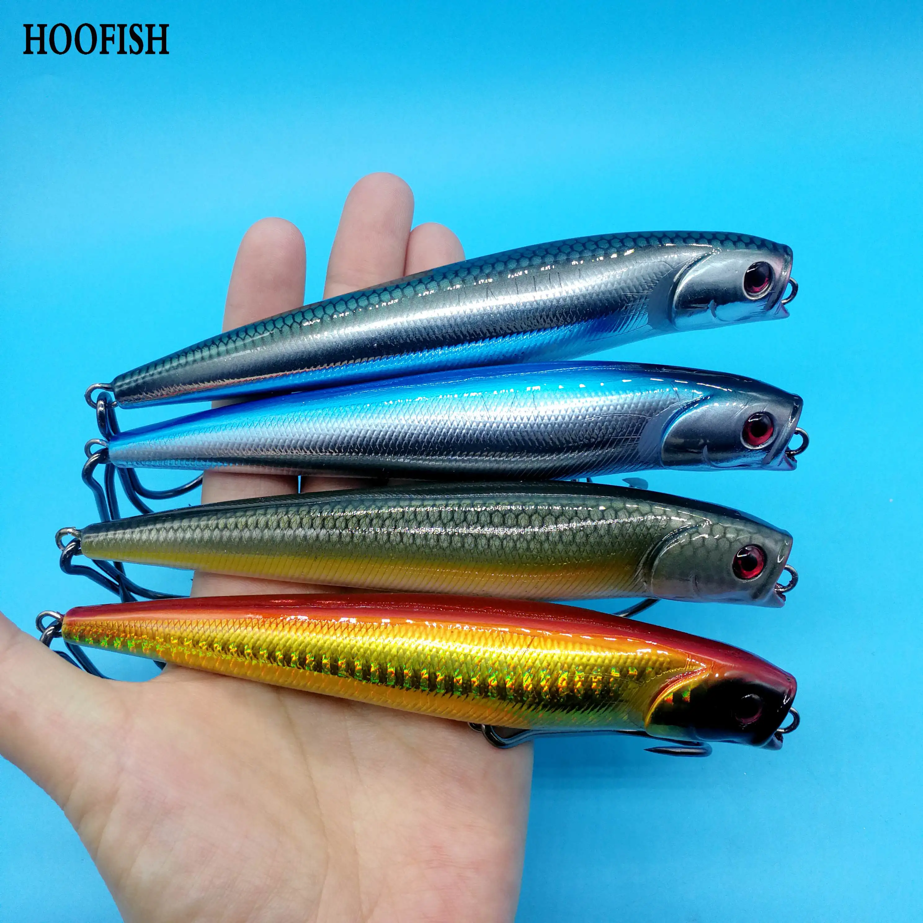 HOOFISH, 4 шт./лот, приманка для рыбной ловли в виде куриного когтя, 33 г/140 мм, 4 цвета, приманка для морской воды, искусственные приманки, жесткая приманка для океана - Цвет: 4pcs mixcolor
