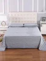 Sleep better Cotton stripe Silver Flat Sheet（210*260CM） bed Sheet  Antimicrobial Fabric Conductive Grounding earthing sleep 1