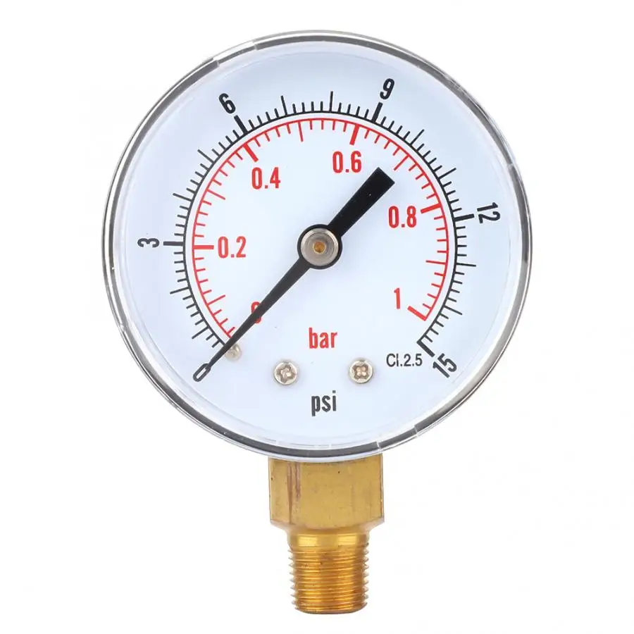 Pressure Gauge Clear Readings 1//8 BSPT Air Pressure Gauge for air 0-160psi 0-11bar