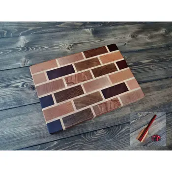 

Разделочная доска торцевая Ясень, Падук, ручная работа, 31*21*3см.