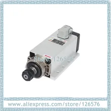 Фланец с воздушным охлаждением мотор шпинделя 3.5kw 18000 об/мин ER20 фрезерный мотор шпинделя AC380V квадратной формы деревянный мотор шпинделя