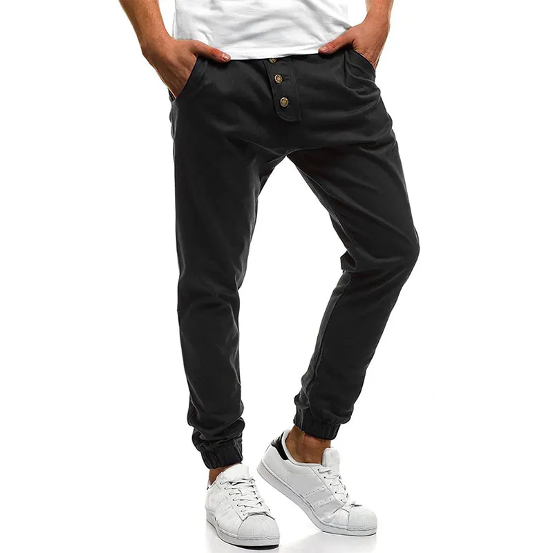 Брюки мужские повседневные брюки Модные уличные спортивные брюки бегуны хип-хоп облегающая одежда удобные мягкие Брендовые брюки - Цвет: Black