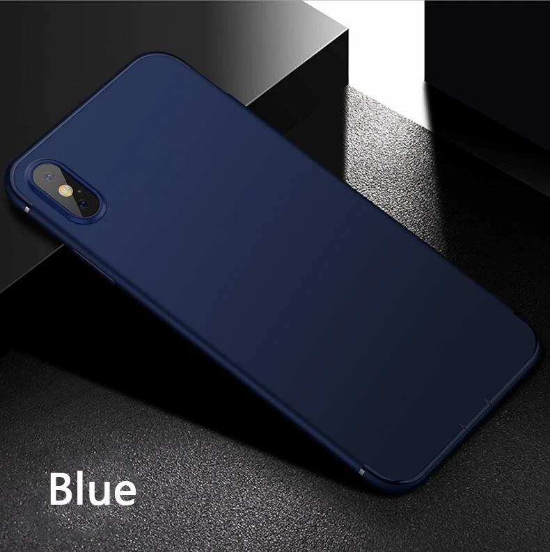 Матовый ультратонкий чехол для iphone 11 Pro Max X XR 10 XS Max 7 8 6 S 6 S 5 5S 5SE Мягкий силиконовый чехол для телефона - Цвет: Синий