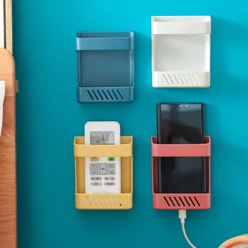 

Mini Remote Control Storage Box Wall Shelf Kitchen Storage Room Organizer Creative Desk Bedside Mobile Phone Shelves Containers