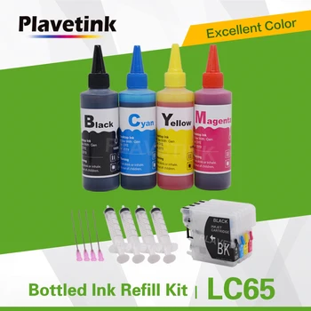 

Plavetink LC 65 XL Ink Cartridges For Brother LC 11 16 38 61 65 67 980 1100 + 4×100ml Dye Ink MFC-250C 255CW 257CW J270W Printer