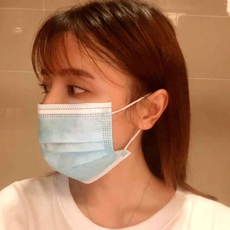 

50 Pcs Face Mask Medical Masks Disposable Protective Mouth Mask Activated Carbon Filter Cloth Non Woven Dust Proof Moisture