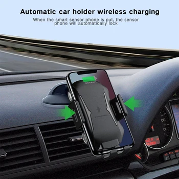 10ワットチー自動車電話ホルダーワイヤレス急速充電器ワイヤレス充電器マウントインテリジェント赤外線用iphone
