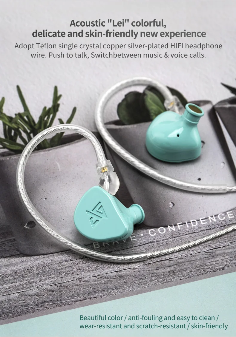 AUGLAMOUR F300 Light Metal HiFi Headphones in-ear High-sound Quality Hanging Ear Universal Earplugs 5