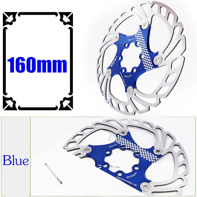 Blue 160mm VXM MTB дорожный DH велосипедный дисковый тормоз охлаждающий плавающий ротор 203 мм 180 мм 160 мм 140 мм 6 болтов ротор steelFor горный велосипед RT99 RT86 - Цвет: Blue 160mm