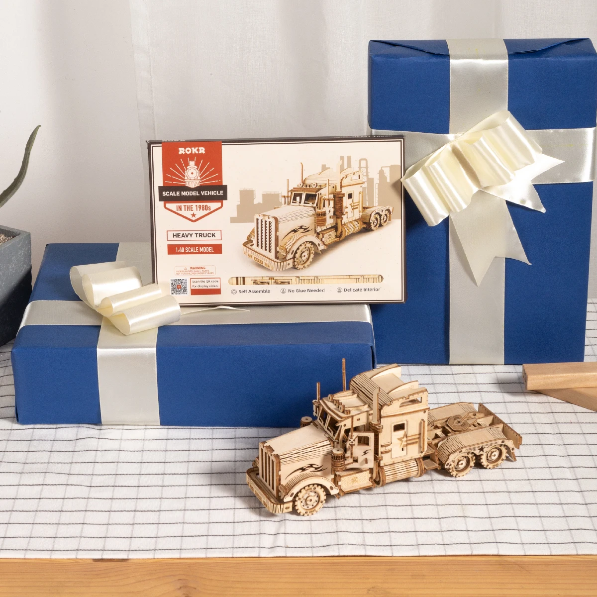 Model Train DIY Laser Cutting Mechanical  Wooden Building Kits Assembly Toy Gift 