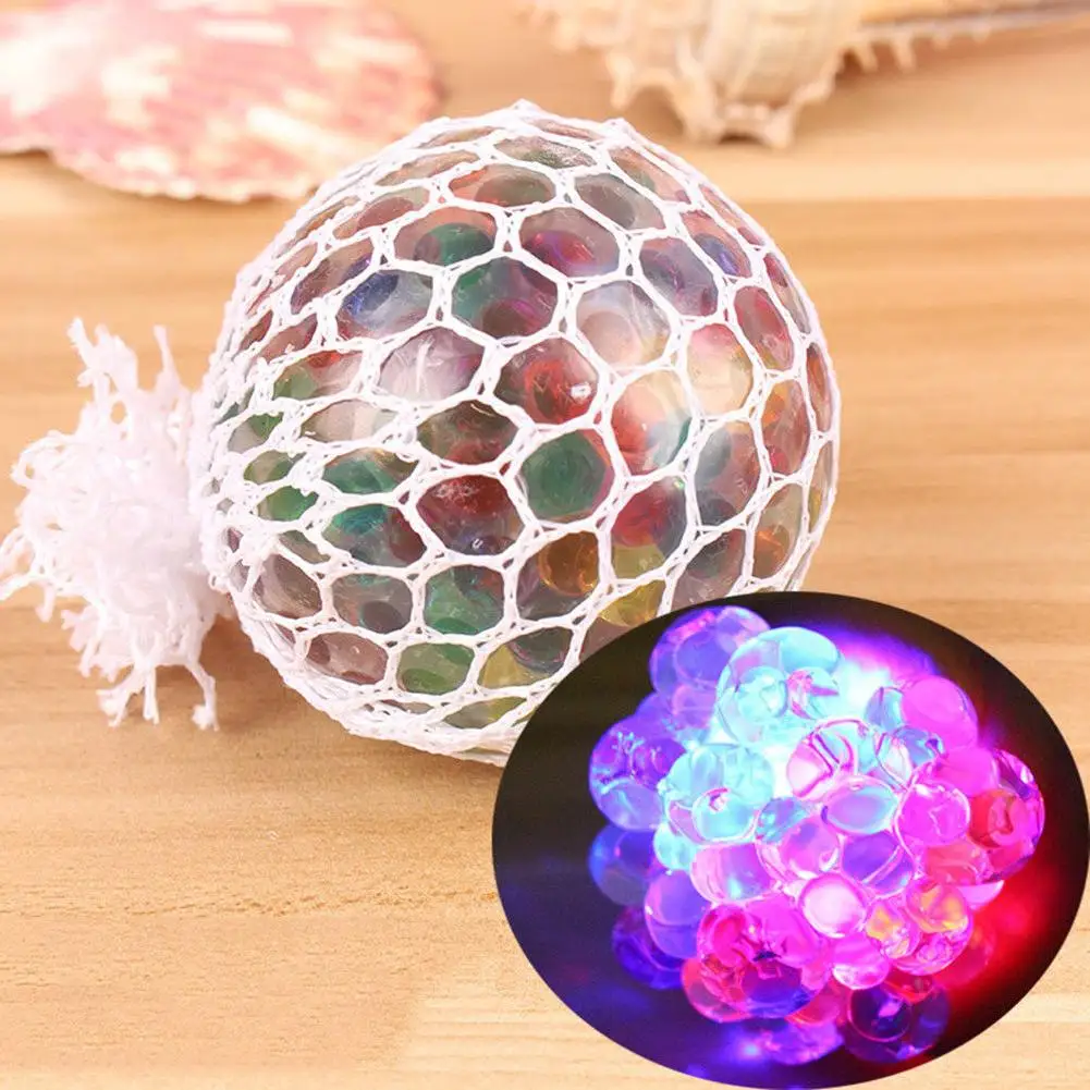 1Pcs Grape Squeeze Anti Stress Squishy Ball Flash Glowing Squishy Mesh Grape Ball Autism Squeeze Relieve 3