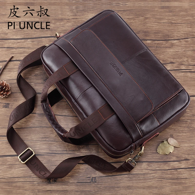 PI UNCLE Top Quingity Genuine Leather Briefcase Laptop Satchel Lawyer