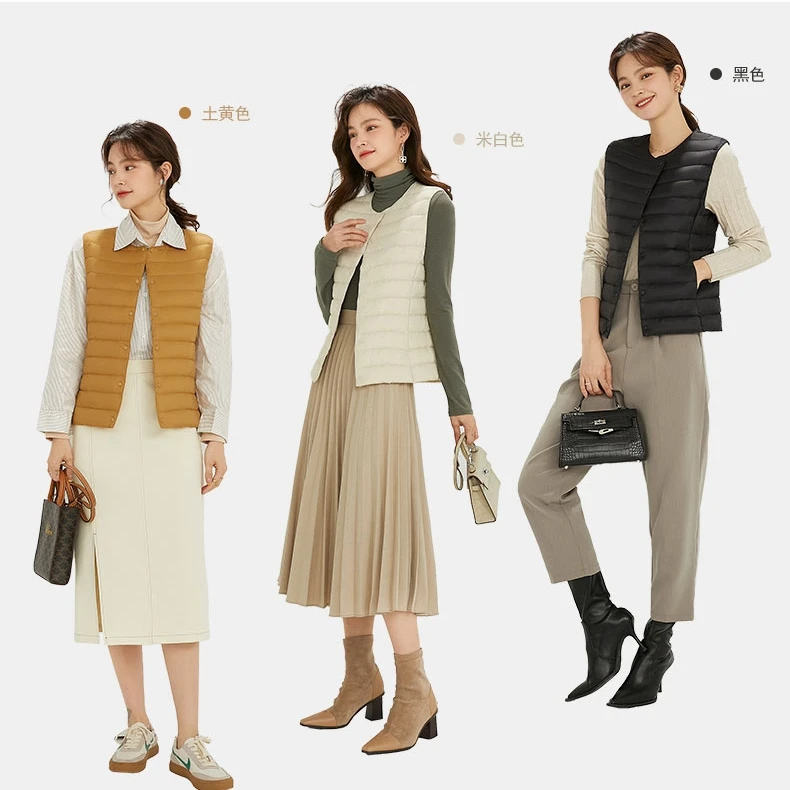 NewBang 90% Matt Fabric Women's Warm Vests Ultra Light Down Vest Women Two Ways Waistcoat Portable Warm Sleeveless Winter Liner 3