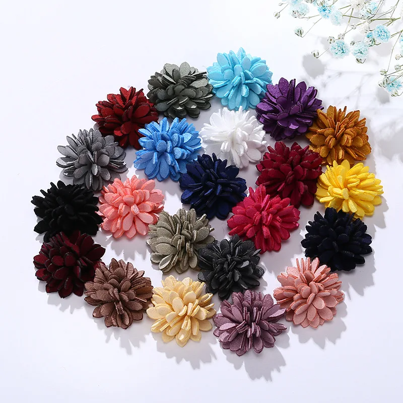 1Pack Mini Leather Fiber Flower Crafts Material DIY Clothes Hat Decoration Accessories Patches Scrapbooking Craft Fake Flower